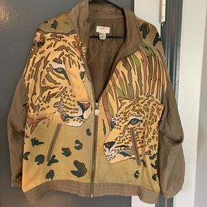 100% silk tiger cardigan